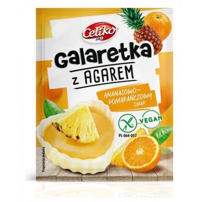 GALARETKA Z AGAREM ANANAS - POMARAŃCZA BEZGLUTENOWA 45 g - CELIKO