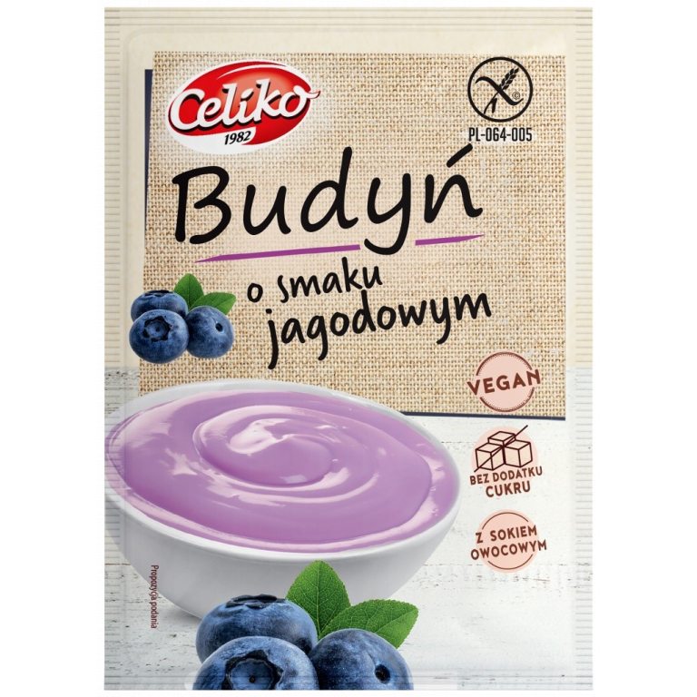 BUDYŃ O SMAKU JAGODOWYM BEZGLUTENOWY 40 g - CELIKO