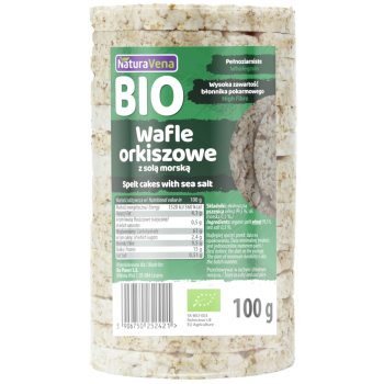 WAFLE ORKISZOWE PEŁNOZIARNISTE Z SOLĄ MORSKĄ BIO 100 g - NATURAVENA