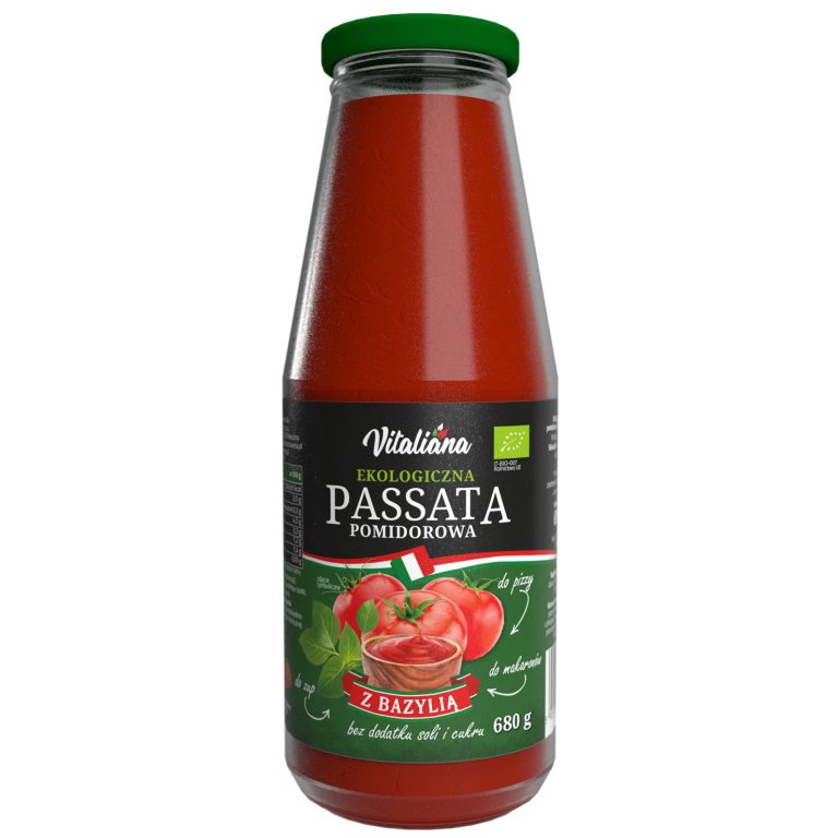 SOS POMIDOROWY PASSATA Z BAZYLIĄ BIO 680 g - VITALIANA