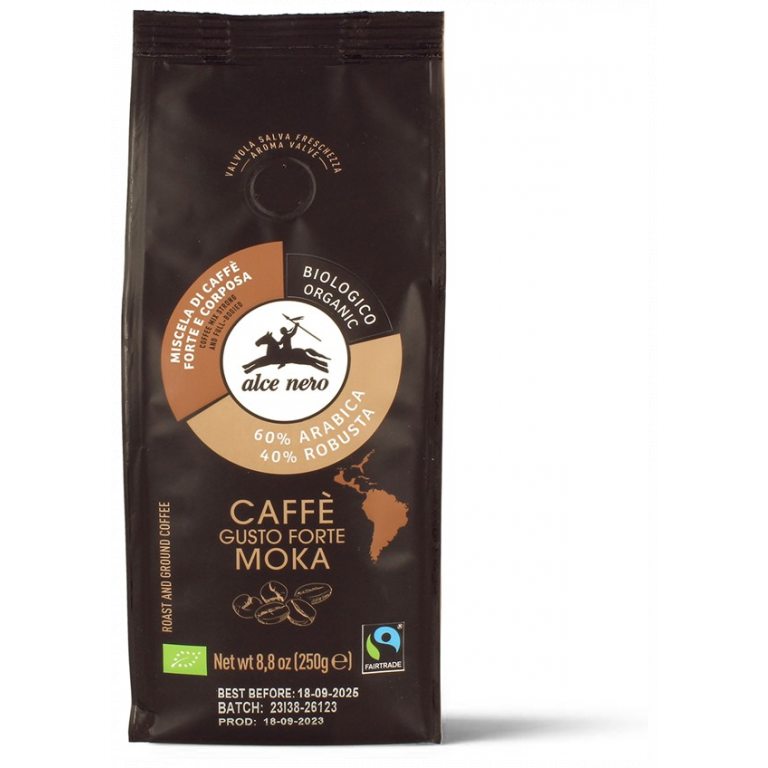 KAWA MIELONA ARABICA/ROBUSTA STRONG FAIR TRADE BIO 250 g - ALCE NERO