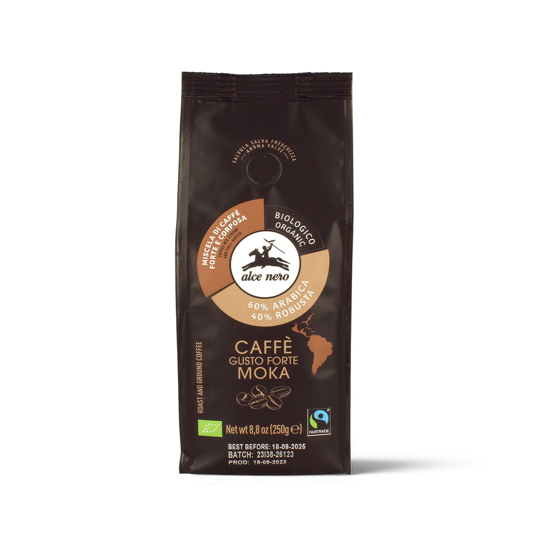 KAWA MIELONA ARABICA/ROBUSTA STRONG FAIR TRADE BIO 250 g - ALCE NERO