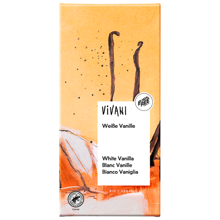 CZEKOLADA BIAŁA Z WANILIĄ BIO 80 g - VIVANI