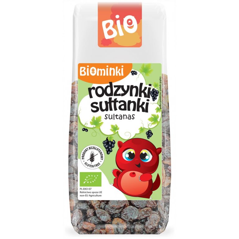 RODZYNKI SUŁTANKI BEZGLUTENOWE BIO 150 g - BIOMINKI