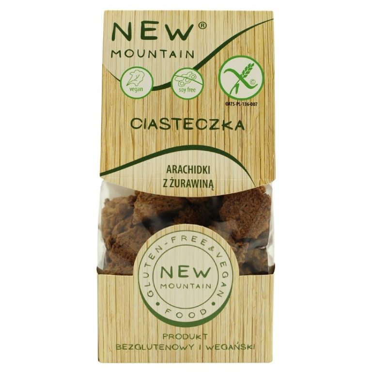 CIASTKA Z ORZESZKÓW ZIEMNYCH Z ŻURAWINĄ BEZGLUTENOWE 220 g - NEW MOUNTAIN