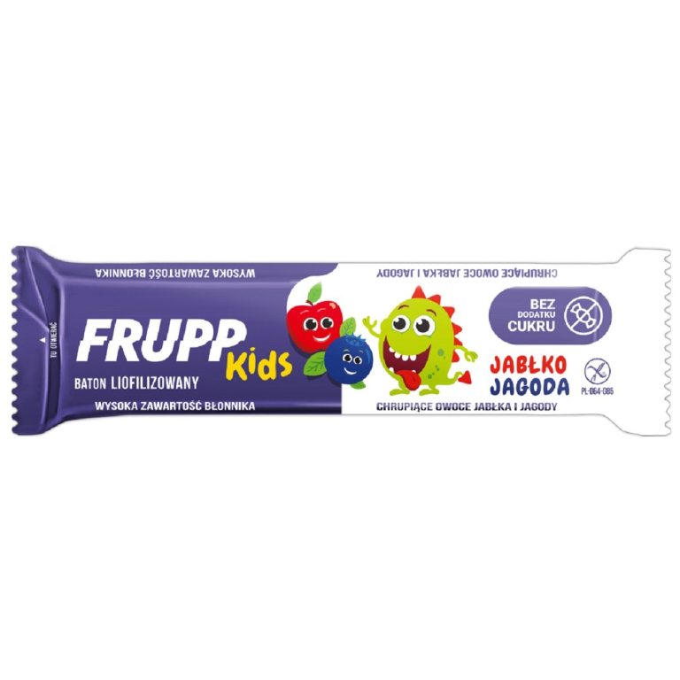 BATON DLA DZIECI LIOFILIZOWANY JABŁKO - JAGODA BEZGLUTENOWY 9 g - CELIKO (FRUPP KIDS)