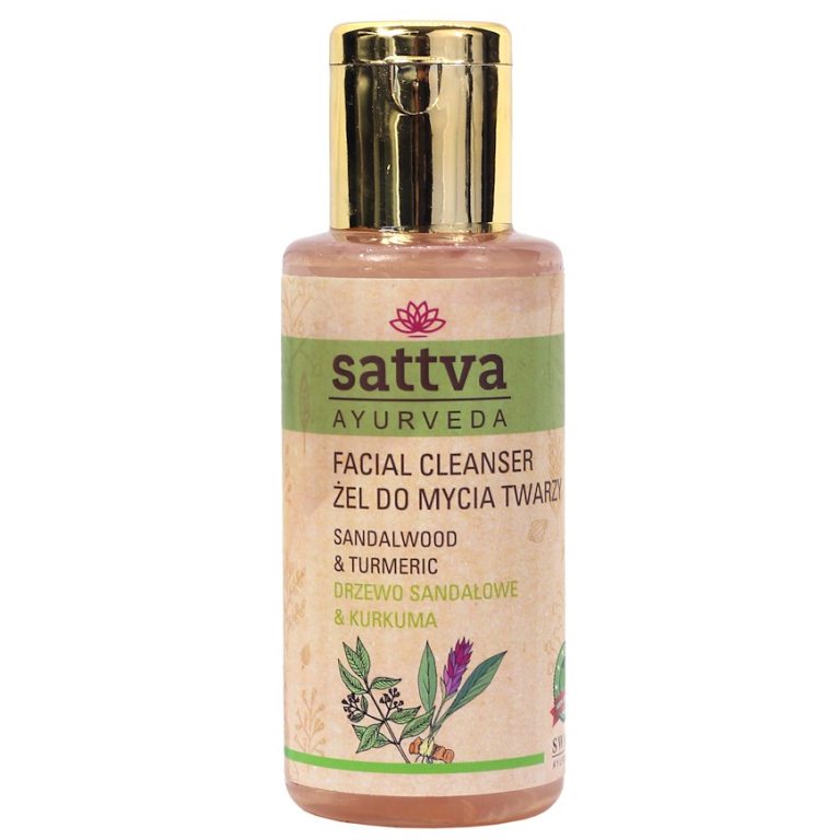 ŻEL DO MYCIA TWARZY DRZEWO SANDAŁOWE I KURKUMA 100 ml - SATTVA