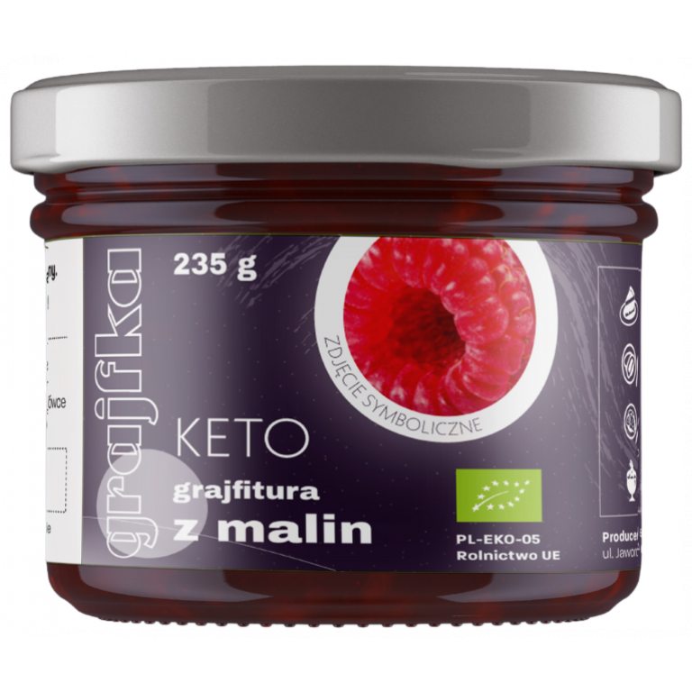 MUS Z MALIN BEZ DODATKU CUKRU KETO BIO 235 g - GRAJFKA