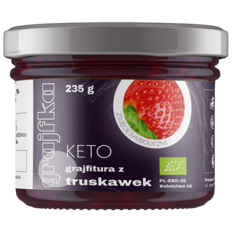 MUS Z TRUSKAWEK BEZ DODATKU CUKRU KETO BIO 235 g - GRAJFKA