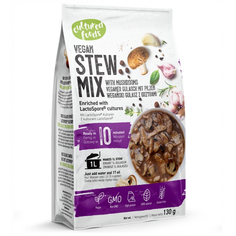 MIESZANKA NA GULASZ WEGAŃSKI Z GRZYBAMI BEZGLUTENOWY 130 g - CULTURED FOODS