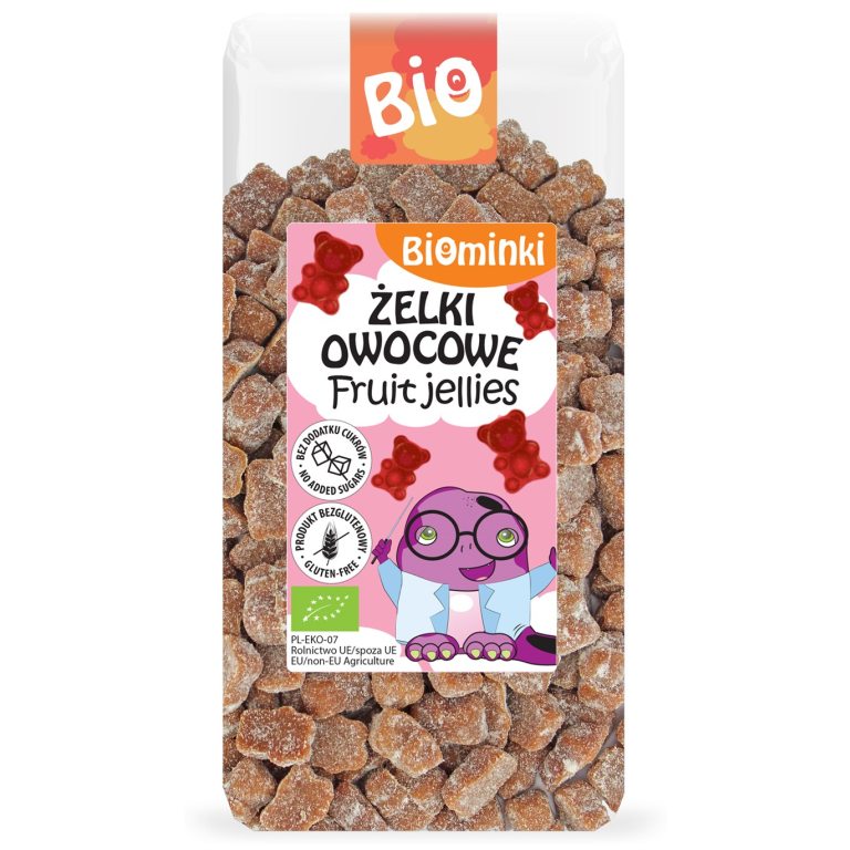 ŻELKI OWOCOWE BEZ ŻELATYNY BEZGLUTENOWE BIO 400 g - BIOMINKI