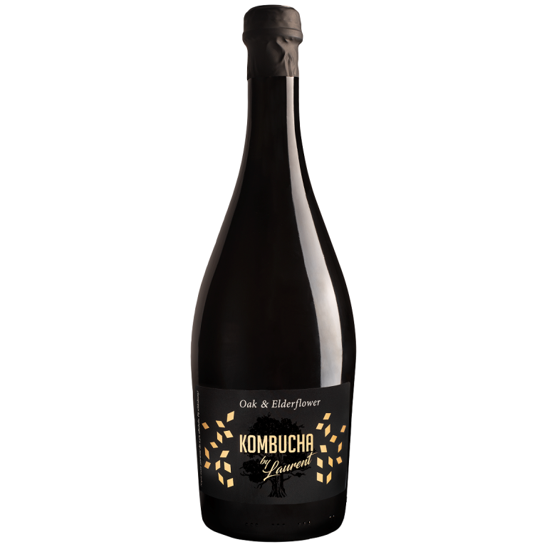 KOMBUCHA SZAMPAŃSKA NA PŁATKACH DĘBU O SMAKU KWIATÓW CZARNEGO BZU BIO 750 ml - KOMBUCHA BY LAURENT