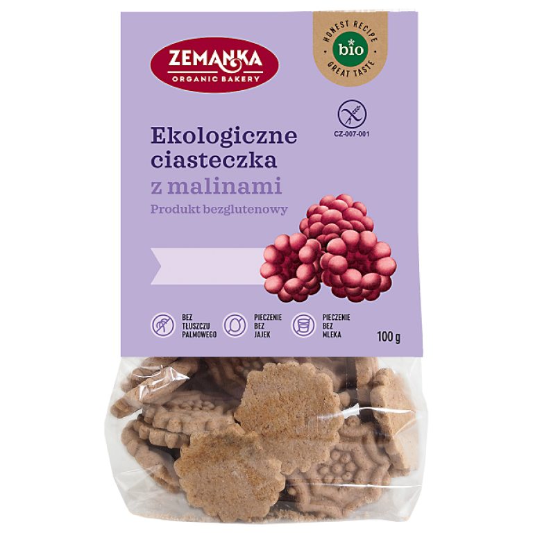 CIASTKA MALINOWE BEZGLUTENOWE BIO 100 g - ZEMANKA