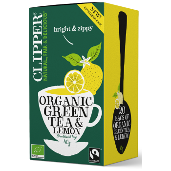 HERBATA ZIELONA Z CYTRYNĄ FAIR TRADE BIO (20 x 2 g) 40 g - CLIPPER