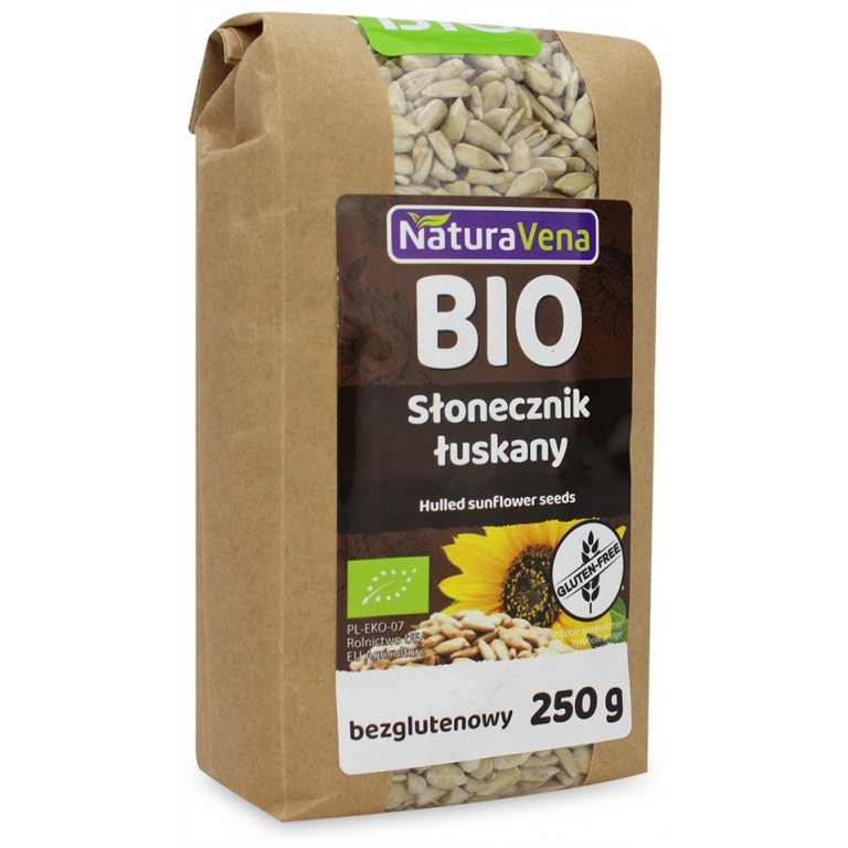 SŁONECZNIK ŁUSKANY BEZGLUTENOWY BIO 250 g - NATURAVENA