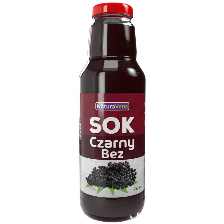 SOK Z CZARNEGO BZU 100 % 750 ml - NATURAVENA