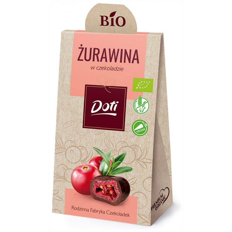 ŻURAWINA W CZEKOLADZIE GORZKIEJ BEZGLUTENOWA BIO 50 g - DOTI