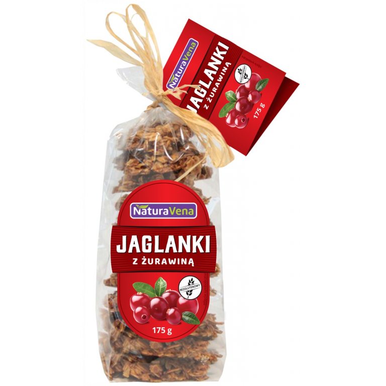 CIASTKA JAGLANKI Z ŻURAWINĄ BEZGLUTENOWE 175 g - NATURAVENA