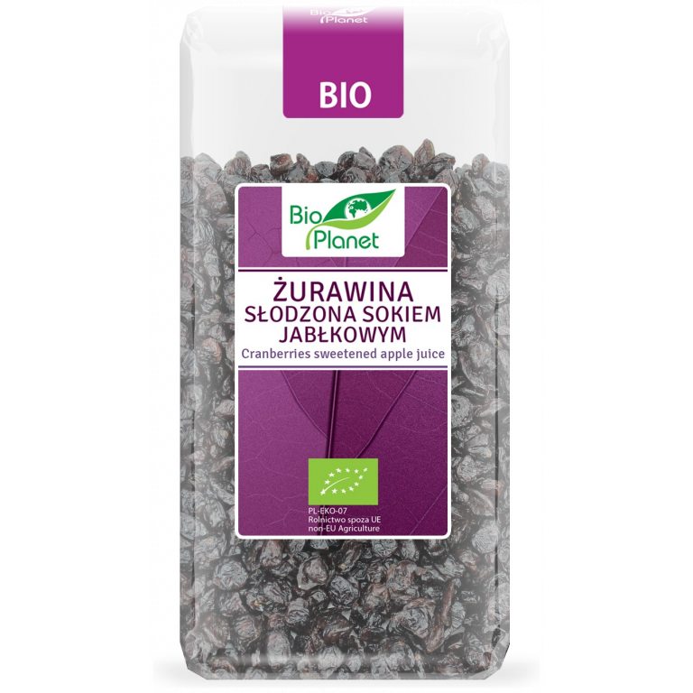 ŻURAWINA SŁODZONA SOKIEM JABŁKOWYM BIO 400 g - BIO PLANET