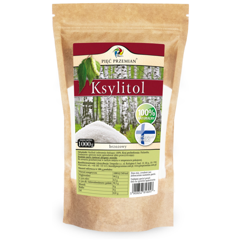 KSYLITOL 1 kg - PIĘĆ PRZEMIAN (FINLANDIA)