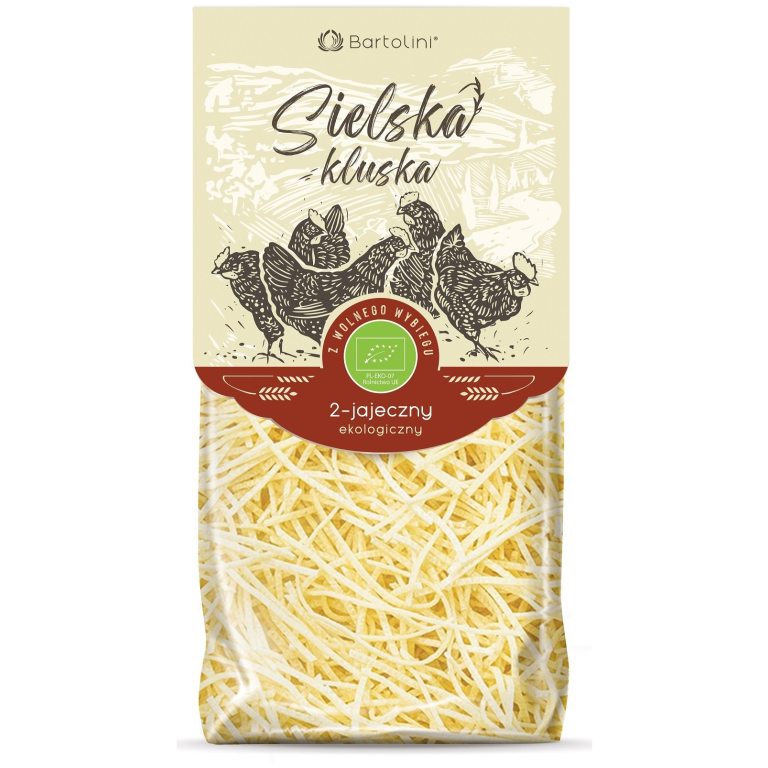 MAKARON (2-JAJECZNY) KRAJANKA CIENKA BIO 250 g - BARTOLINI (SIELSKA KLUSKA)