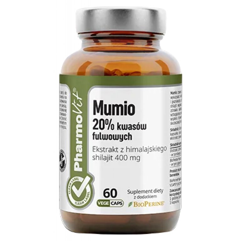 MUMIO EKSTRAKT (400 mg) BEZGLUTENOWY 60 KAPSUŁEK - PHARMOVIT (CLEAN LABEL)