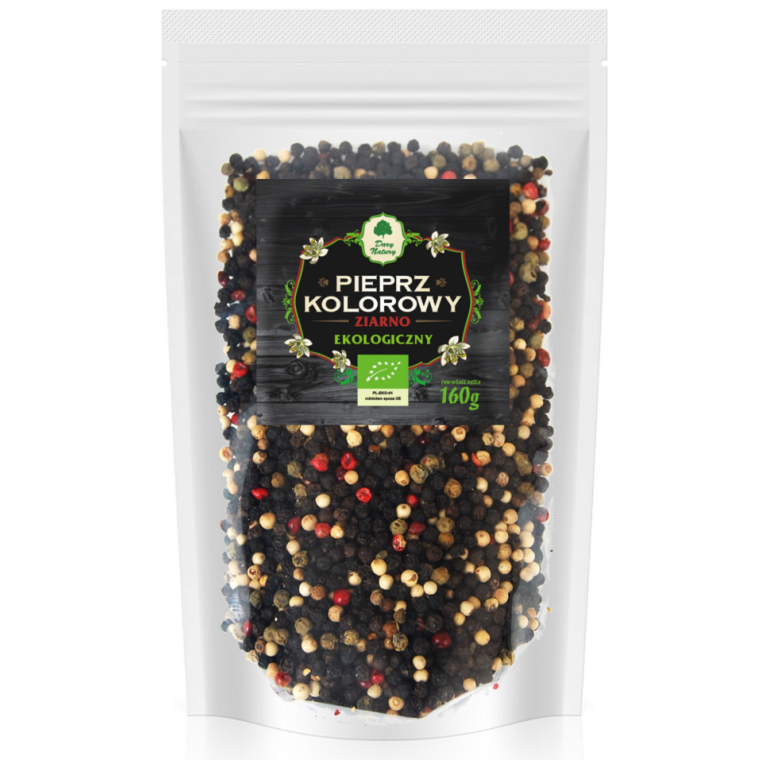 PIEPRZ KOLOROWY ZIARNO (UZUPEŁNIENIE) BIO 160 g - DARY NATURY