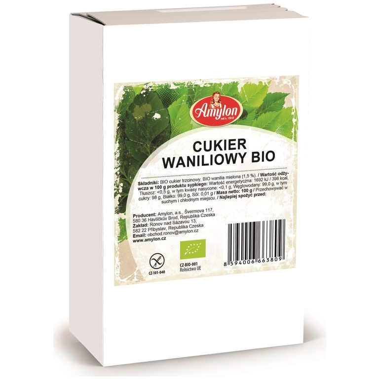 CUKIER Z WANILIĄ BOURBON BEZGLUTENOWY BIO 100 g - AMYLON