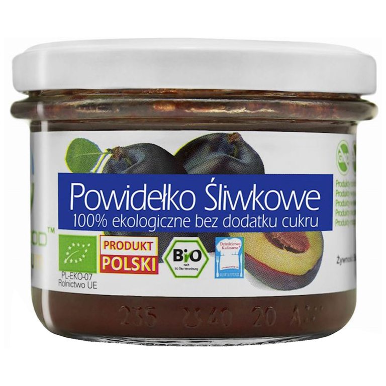 POWIDEŁKO ŚLIWKOWE BEZ DODATKU CUKRÓW BEZGLUTENOWE 180 g - BIOFOOD