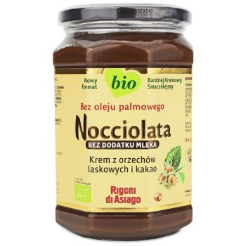 KREM WEGAŃSKI Z ORZECHÓW LASKOWYCH I KAKAO BEZGLUTENOWY BIO 650 g - RIGONI DI ASIAGO (NOCCIOLATA)