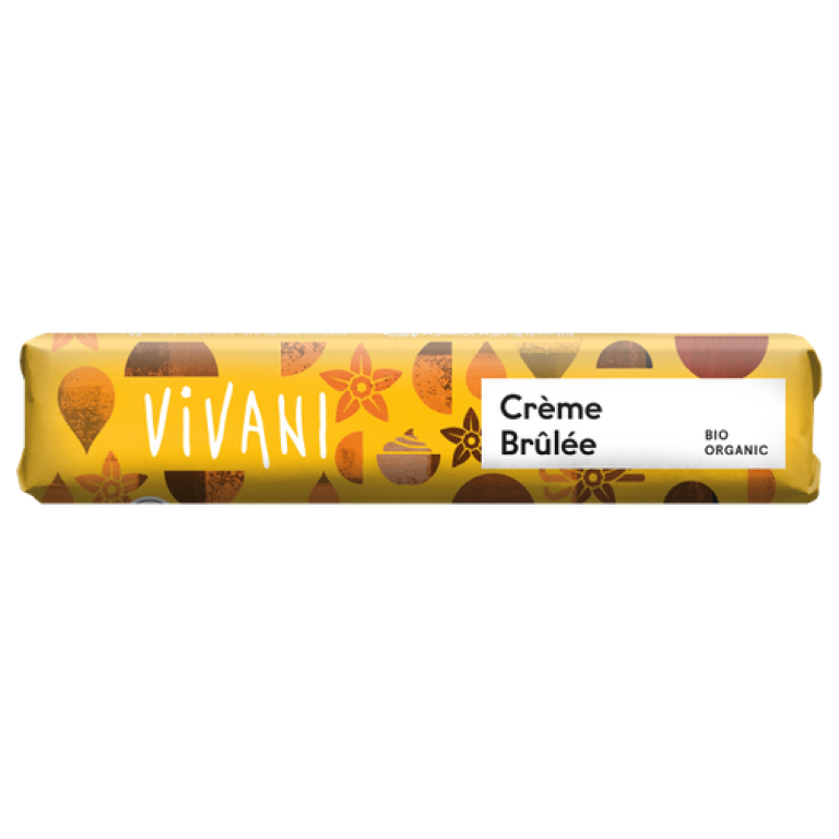 BATON MLECZNA CZEKOLADA Z NADZIENIEM KREM BRULEE BIO 40 g - VIVANI