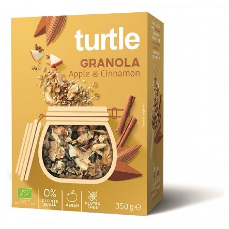 GRANOLA JABŁKO - CYNAMON BEZGLUTENOWA BIO 350 g - TURTLE