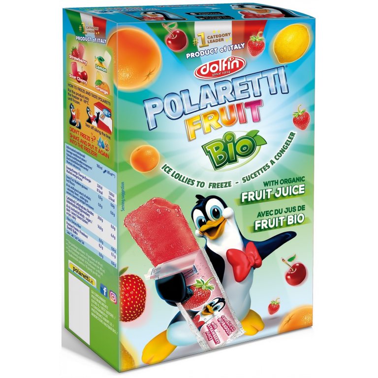 LODY WODNE DO ZAMROŻENIA BIO (10 x 40 ml) 400 ml - POLARETTI FRUIT (DOLFIN)