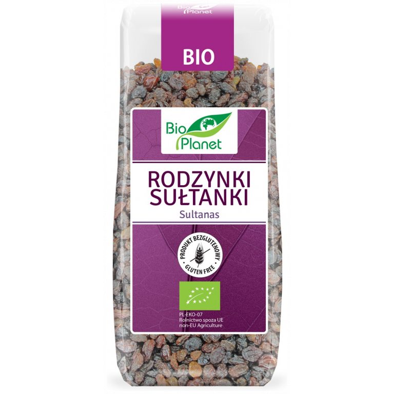 RODZYNKI SUŁTANKI BEZGLUTENOWE BIO 200 g - BIO PLANET