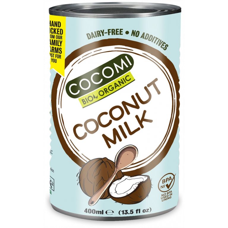 COCONUT MILK - NAPÓJ KOKOSOWY BEZ GUMY GUAR (17 % TŁUSZCZU) BIO 400 ml - COCOMI