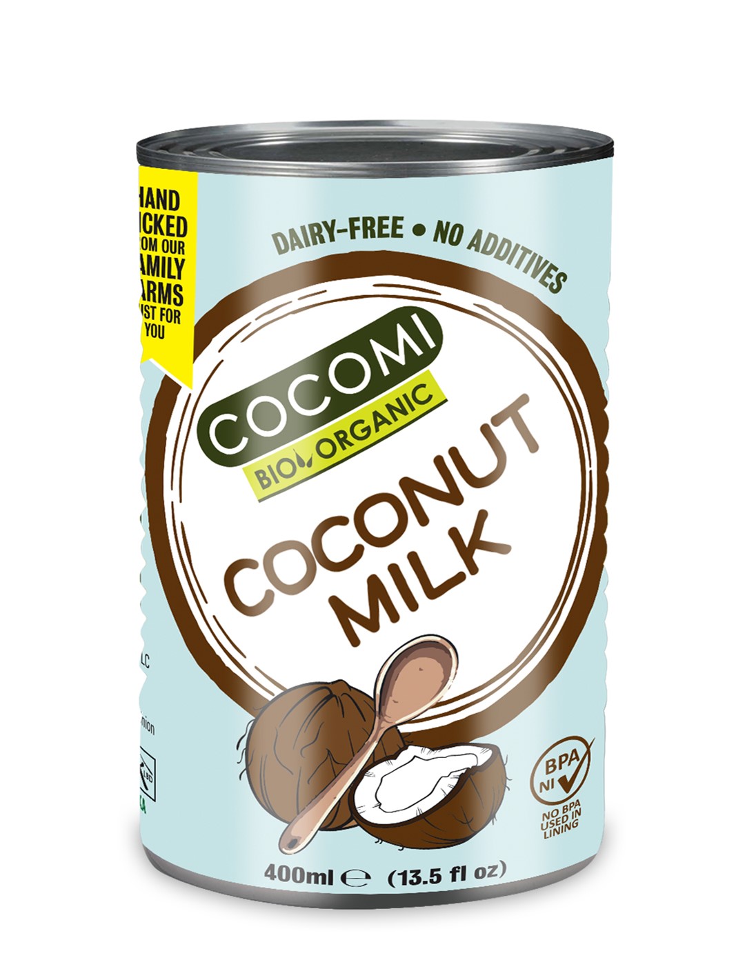 COCONUT MILK - NAPÓJ KOKOSOWY BEZ GUMY GUAR (17 % TŁUSZCZU) BIO 400 ml - COCOMI