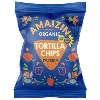 CHIPSY TORTILLA KUKURYDZIANE PAPRYKOWE BEZGLUTENOWE BIO 75 g - AMAIZIN