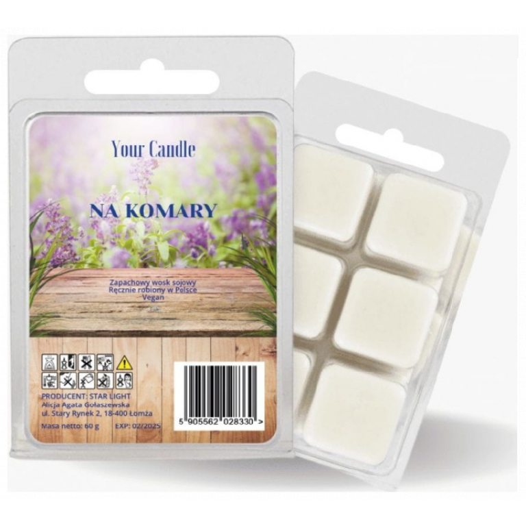 WOSK ZAPACHOWY SOJOWY NA KOMARY (6 x 10 g) 60 g - YOUR CANDLE (PRODUKT SEZONOWY)