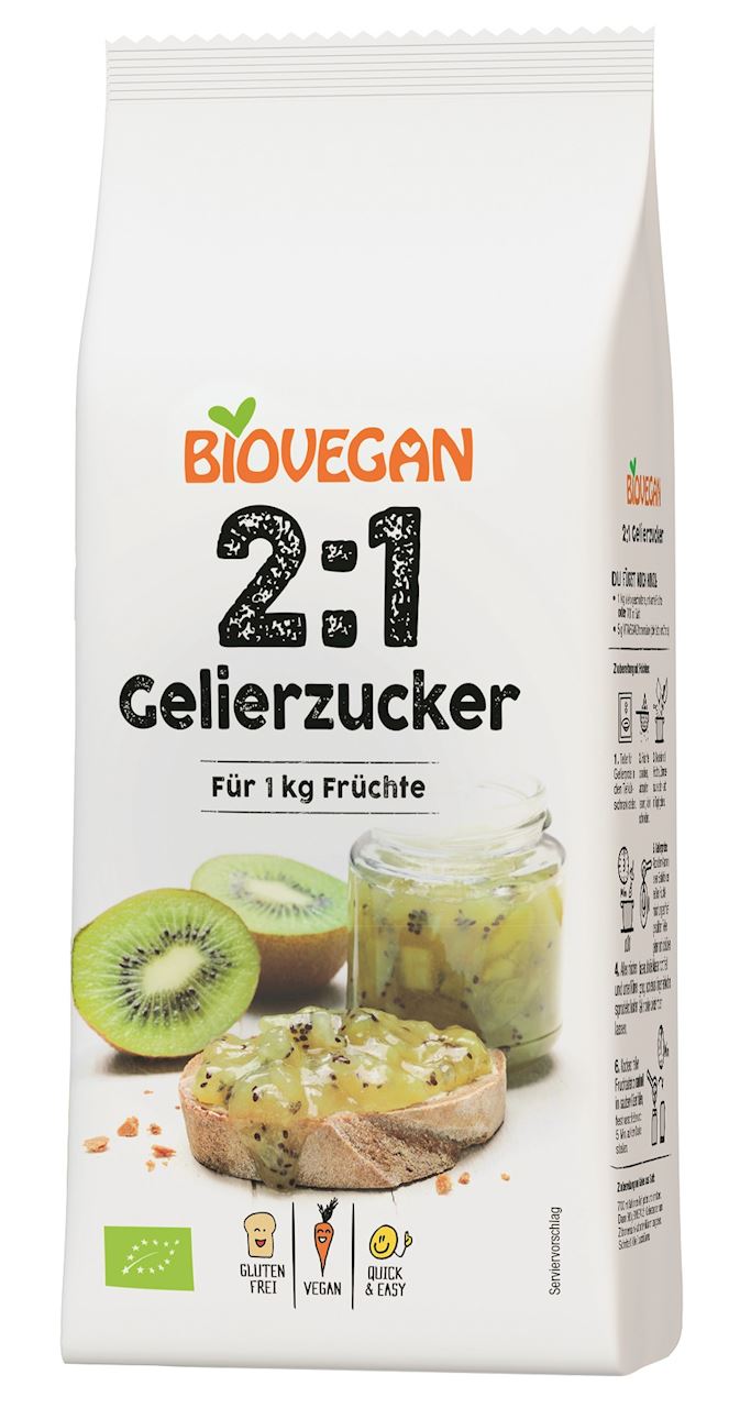 CUKIER ŻELUJĄCY 2:1  BEZGLUTENOWY BIO 500 g - BIOVEGAN (PRODUKT SEZONOWY)