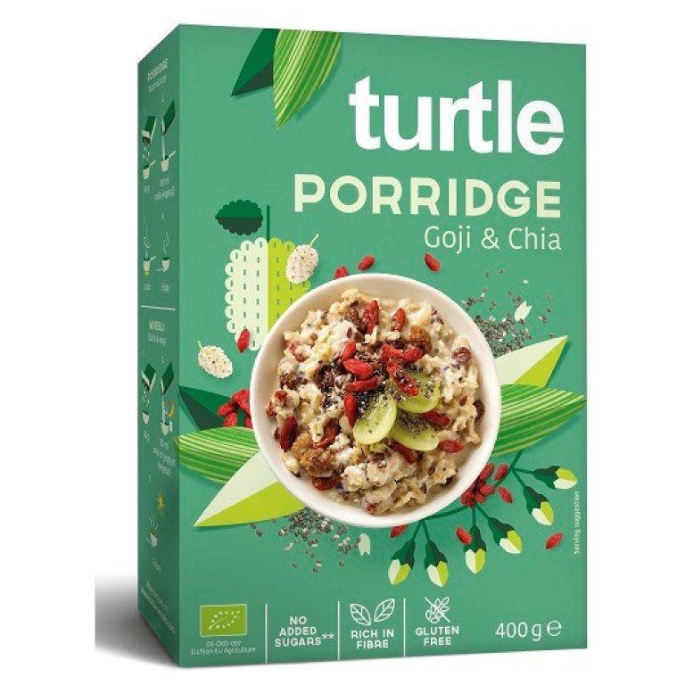OWSIANKA Z JAGODAMI GOJI I NASIONAMI CHIA BEZGLUTENOWA BIO 400 g - TURTLE