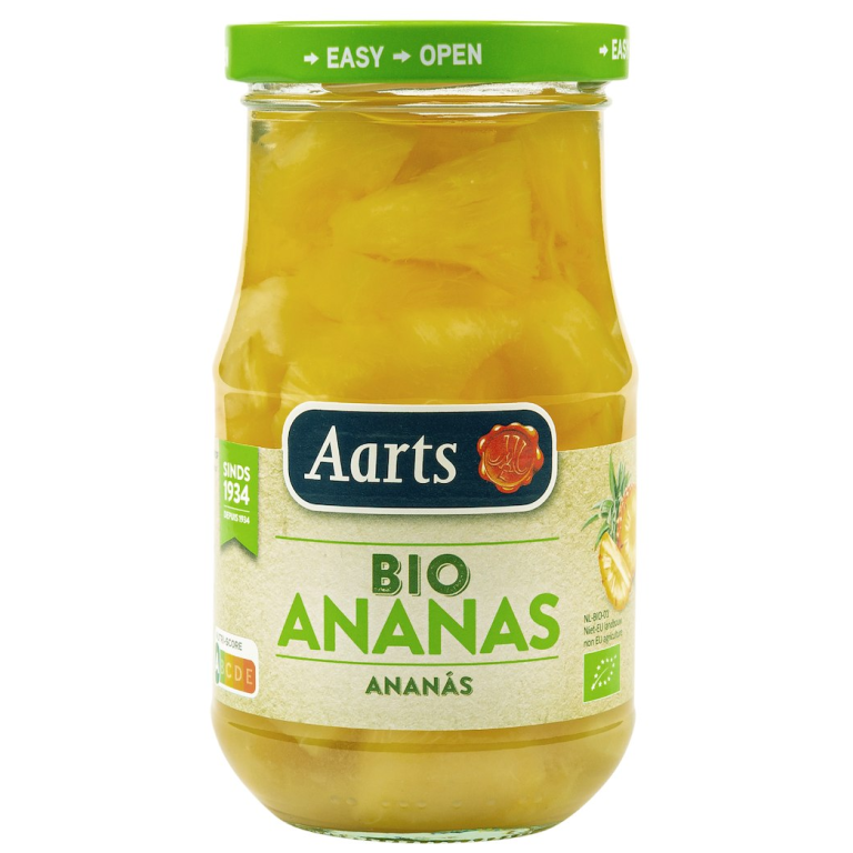 ANANAS KAWAŁKI W LEKKIM SYROPIE BIO 350 g (190 g) (SŁOIK) - AARTS