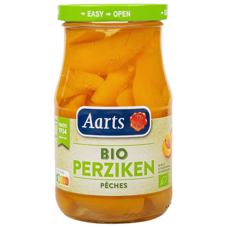 BRZOSKWINIE PLASTRY W LEKKIM SYROPIE BIO 350 g (190 g) (SŁOIK) - AARTS