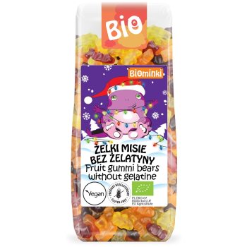 ŻELKI MISIE BEZ ŻELATYNY BEZGLUTENOWE BIO 150 g - BIOMINKI (EDYCJA ŚWIĄTECZNA) (PRODUKT SEZONOWY)