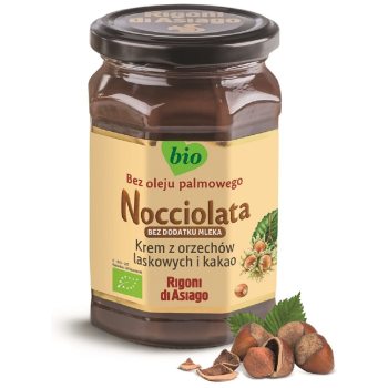 KREM WEGAŃSKI Z ORZECHÓW LASKOWYCH I KAKAO BEZGLUTENOWY BIO 250 g - RIGONI DI ASIAGO (NOCCIOLATA)