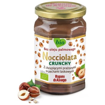 KREM Z ORZECHÓW LASKOWYCH I KAKAO CRUNCHY BEZGLUTENOWY BIO 250 g - RIGONI DI ASIAGO (NOCCIOLATA)