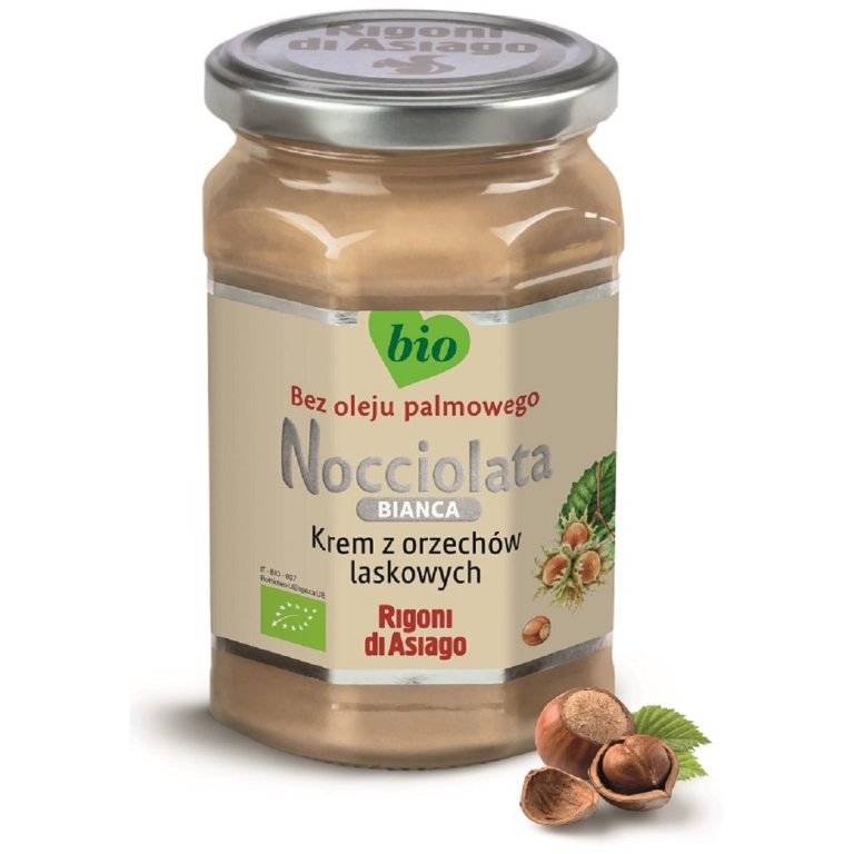 KREM Z ORZECHÓW LASKOWYCH BIAŁY BEZGLUTENOWY BIO 250 g - RIGONI DI ASIAGO (NOCCIOLATA)