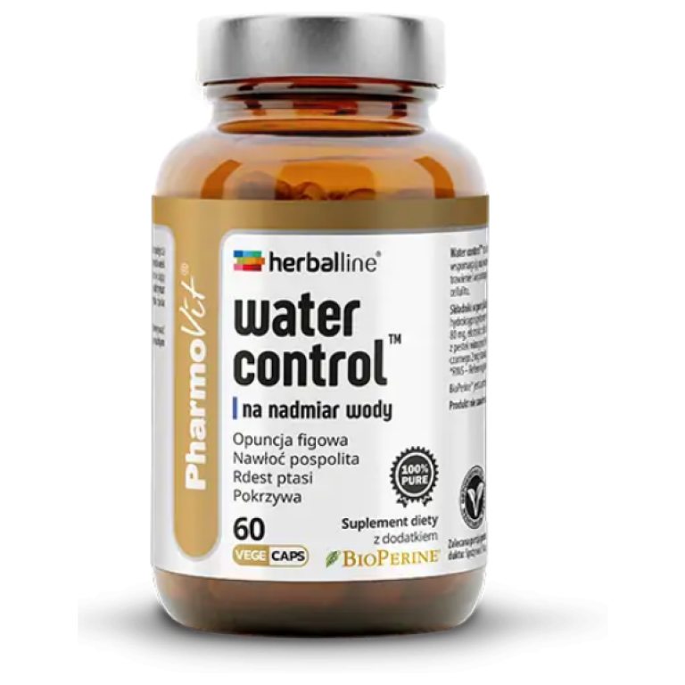 KAPSUŁKI NA NADMIAR WODY W ORGANIZMIE (WATER CONTROL) BEZGLUTENOWE 60 szt. - PHARMOVIT (HERBALLINE)
