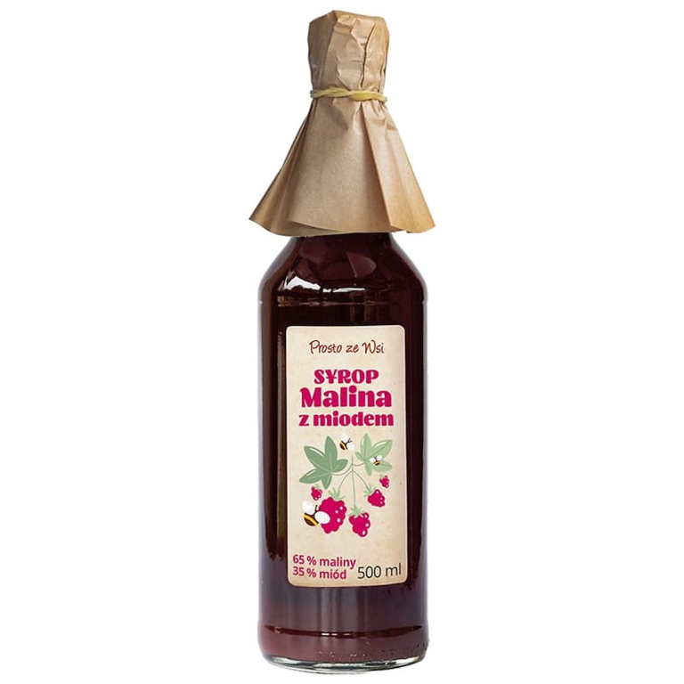 SYROP MALINA Z MIODEM 500 ml - PROSTO ZE WSI