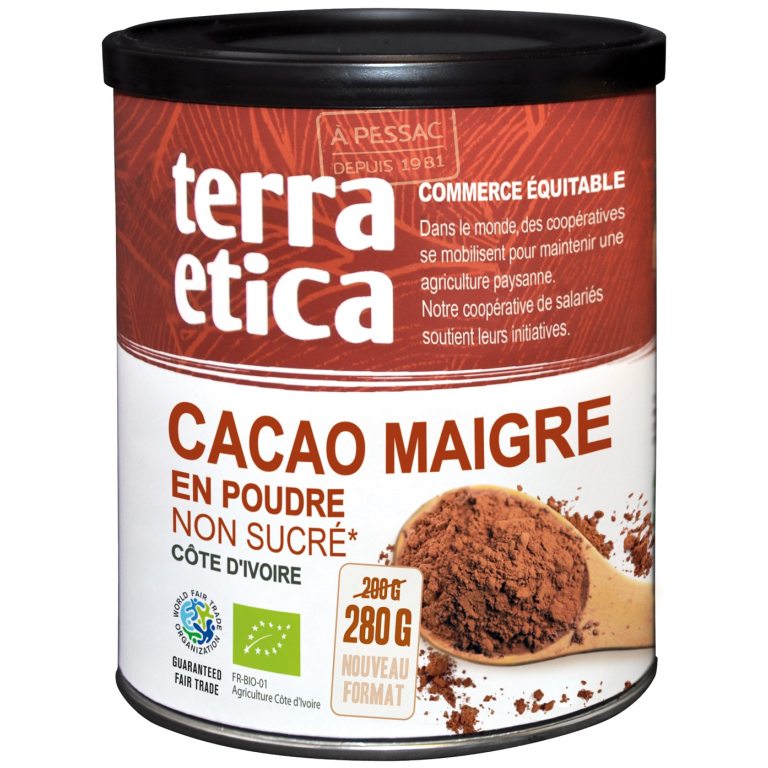 KAKAO NISKOTŁUSZCZOWE W PROSZKU BIO 280 g - TERRA ETICA