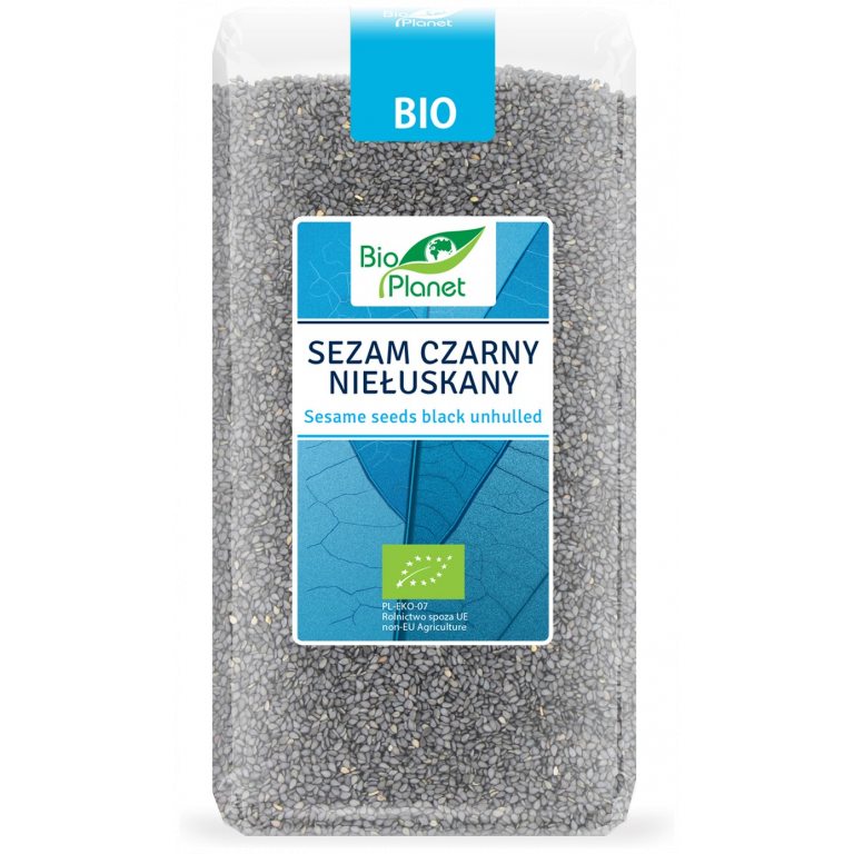 SEZAM CZARNY NIEŁUSKANY BIO 500 g - BIO PLANET